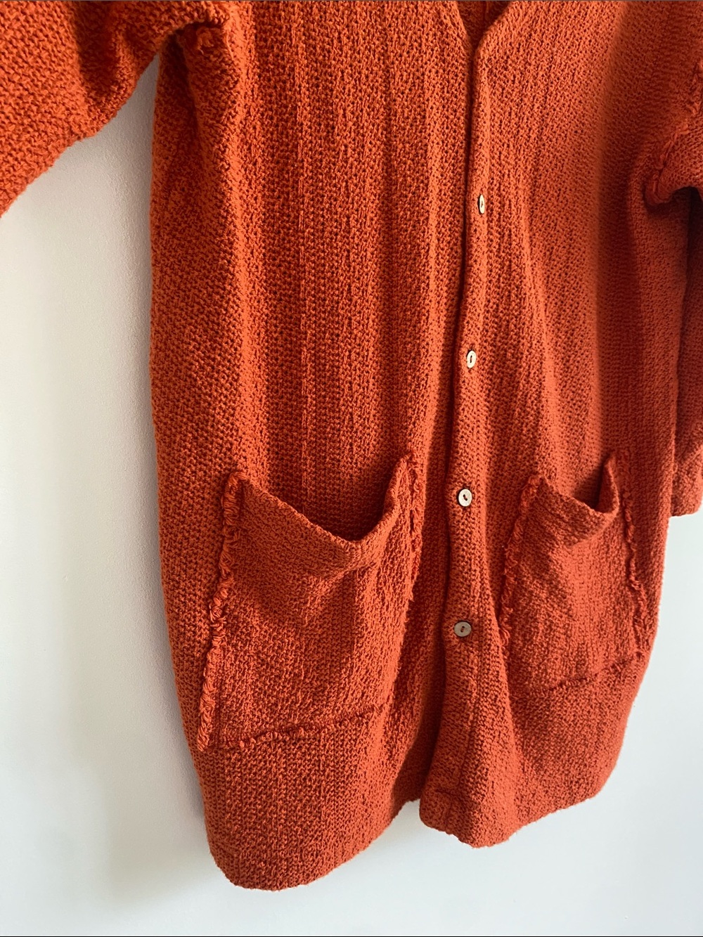 Free People Day Dreaming 100% Cotton Oversized Cardigan Malibu Orange | - Picture 5 of 8